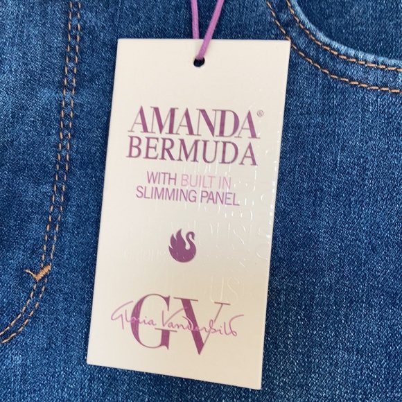 Gloria Vanderbilt Amanda Bermuda jean short classic rise hug me stretch 12P - Picture 8 of 17